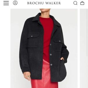 BROCHU WALKER sz M Ezra Jacket Shirt Wool Flannel Oversized Side Pockets Button